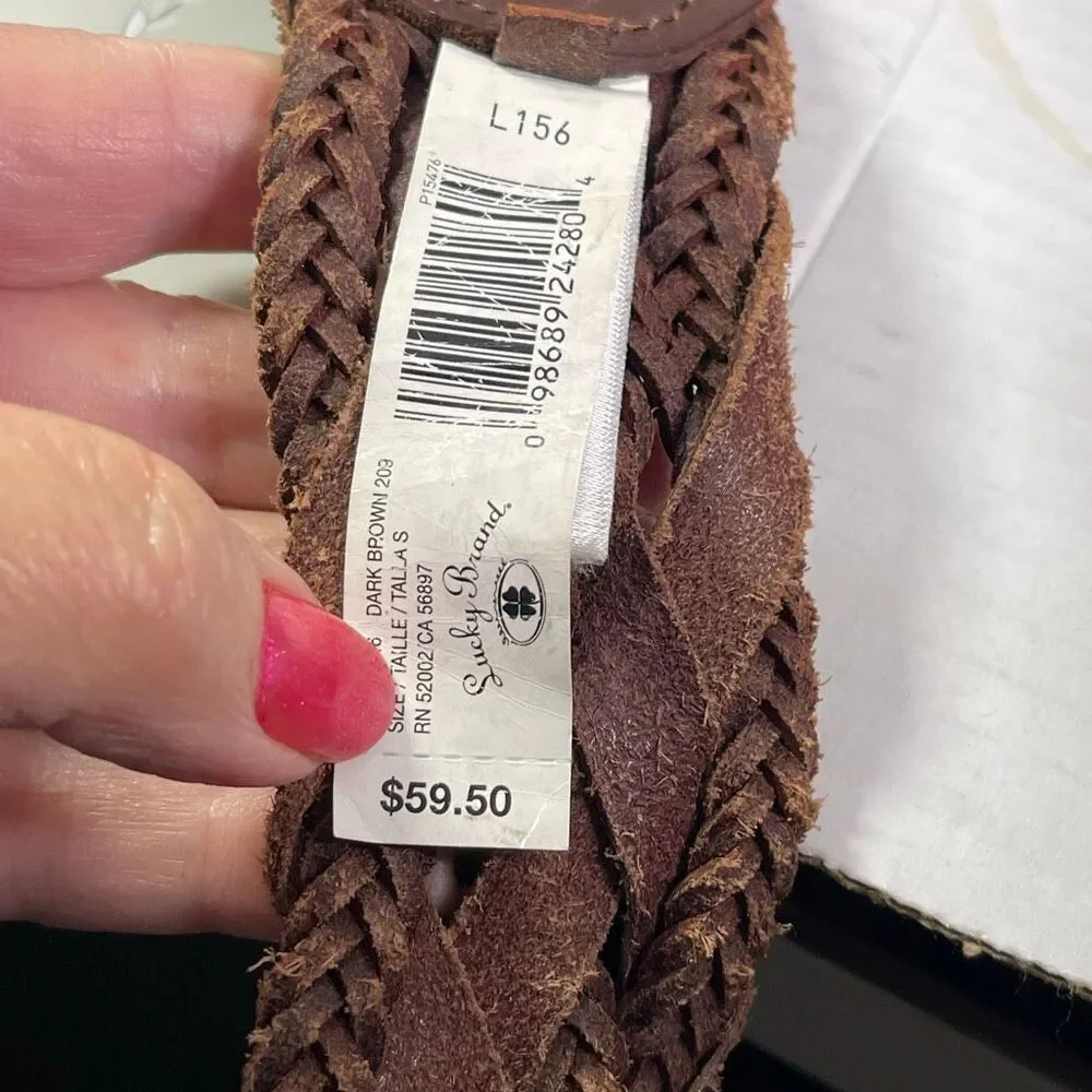 NWT Lucky Brand braided leather belt size S .